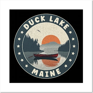 Duck Lake Maine Sunset Posters and Art